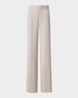 Filibert Cupro Gabardine Straight-Leg Elastic-Waist Pants