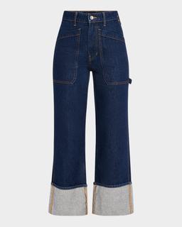 Dylan High-Rise Straight Cuffed Jeans
