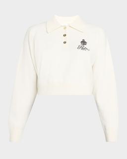 FRAME x Ritz Paris Crest Cashmere Polo Sweater