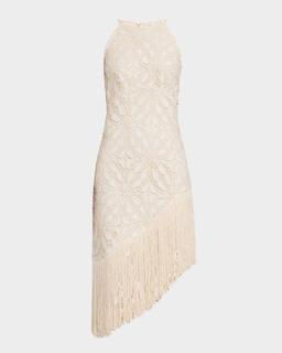 Natalie Crochet Fringe-Hem Dress