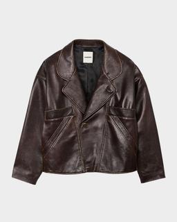 Clem Wrap Distressed Lambskin Leather Jacket
