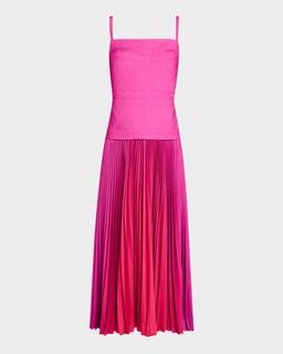 Leasgill Pleated Open-Back Dress