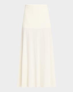 Crepe Fluid Midi Skirt