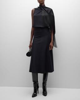 Django Fringe-Trim Turtleneck Top