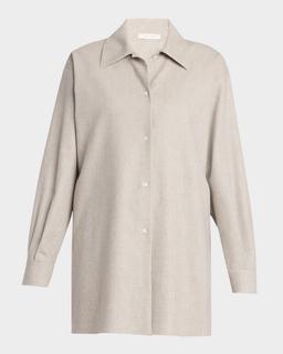 Komako Button Down Wool Cashmere Blouse