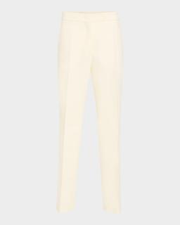 Slits-Hem Straight-Leg Wool Trousers