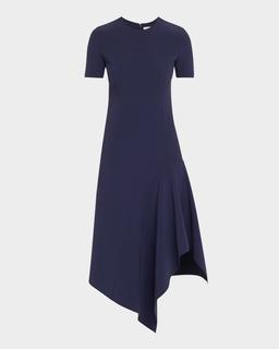 Handkerchief Midi Wool Dress