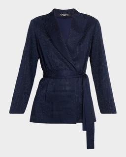 Rhinestone Wrap-Front Jacket