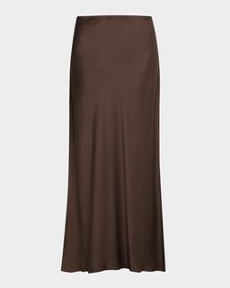 Satin Cady Maxi Pencil Skirt