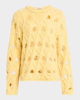 Cable-Knit Crewneck Sweater