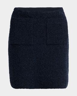 Front-Pockets Boucle Mini Skirt
