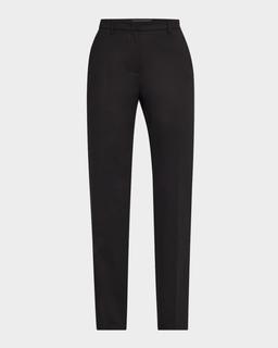 Mid-Rise Straight-Leg Trousers
