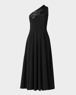 Oscar One-Shoulder Embellished Maxi Dress