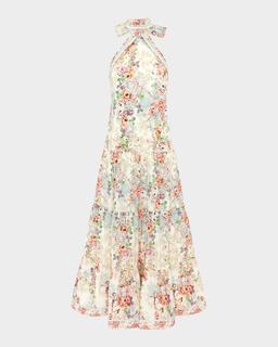 Evelyn Backless Halter Maxi Dress