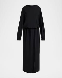 Triple Silk Georgette Long Sleeve Gown