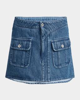 Patch Pocket Mini Denim Skirt