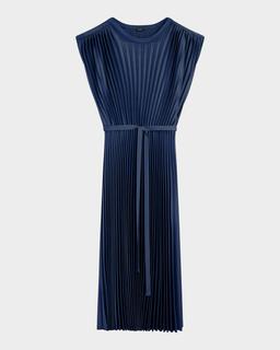 Volta Sleeveless Plisse Midi Dress