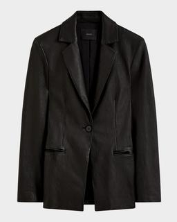 Pascal Single-Button Leather Jacket