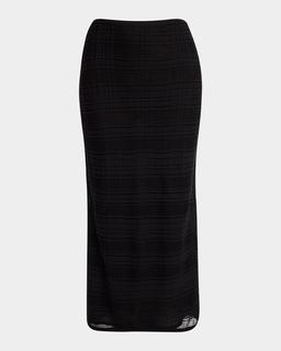 Elsa Plaid Knit Midi Skirt