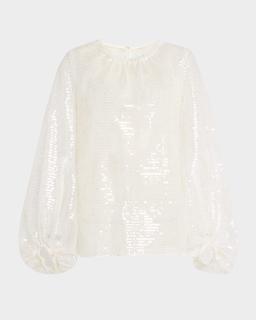 Sparkling Long-Sleeve Femme Blouse