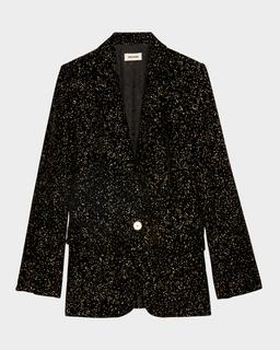 Valse Glitter Dots Velvet Blazer