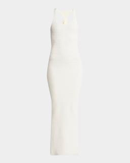 Scala Croc-Knit Sleeveless Maxi Dress