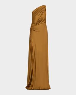 Aster One-Shoulder Satin Gown