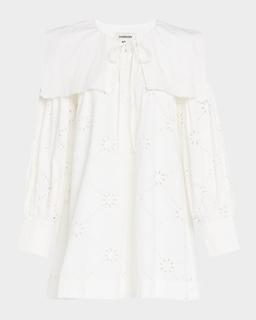 Cassidy Embroidered Long-Sleeve Mini Dress