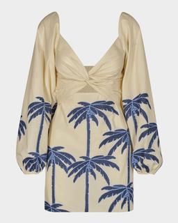The Power of the Sea Embroidered Mini Dress