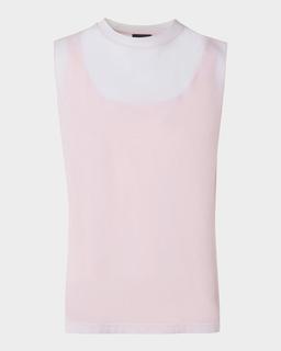 Sleeveless Double Layer Techno Tulle Top