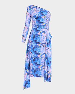 Visa Draped One-Shoulder Dress