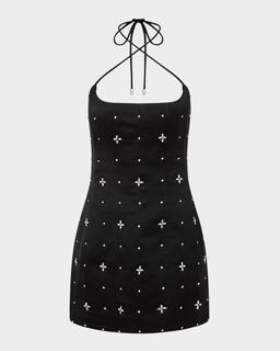Eclipse Crystal-Embellished Halter Mini Dress