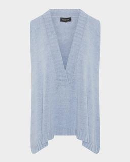 A-Line Sleeveless Deep-V Sweater (Mid Plus Length)