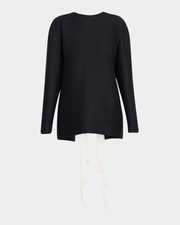 Guri Ribbon Back Brushed Cashmere Top