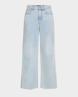 Taylor Cropped High-Rise Wide Jeans