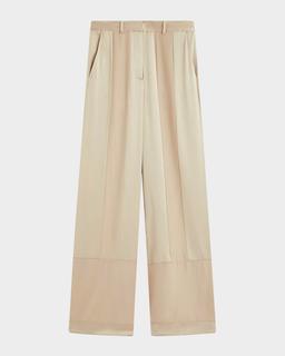 Corto Wide-Leg Paneled Silk Pants