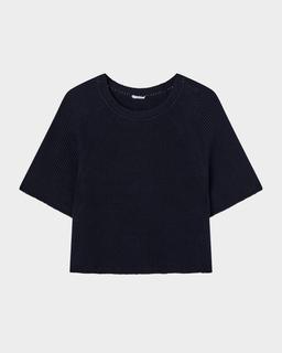 Ribbed Raglan-Sleeve Top