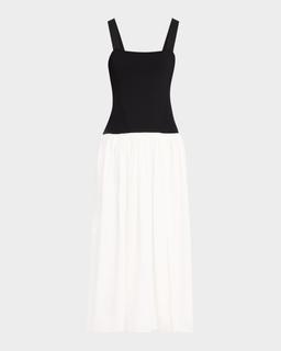 Henriette Mixed-Media Tank Top Dress