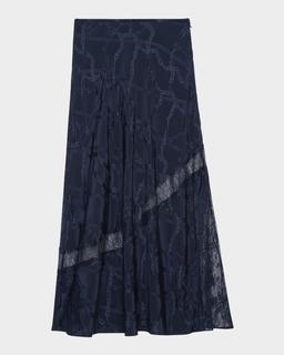 Jaylal Jacquard Chain Midi Skirt