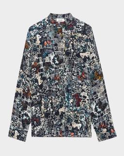 Truett Soft Butterflies Button-Front Shirt