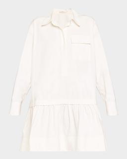 Brooke Long-Sleeve Drop-Waist Mini Dress