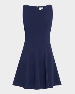 Sleeveless Stretch Cady Fit-&-Flare Mini Dress