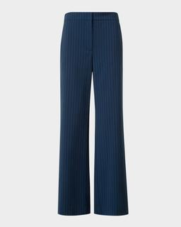 Marlon Striped Cool Wool Crepe Pants