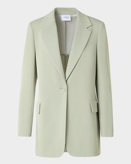 Single-Breasted Wool Tricotine Boyfriend Blazer
