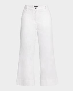 Garment-Dyed Stretch Denim Crop Pants