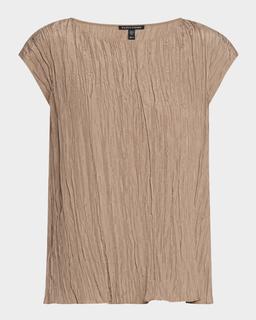Scoop-Neck Crushed Silk Top