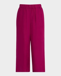 Cropped Wide-Leg Organic Linen Pants