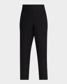 Cropped Washable Stretch Crepe Pants