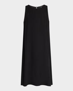 Sleeveless Silk Georgette Crepe Midi Dress