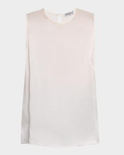 Sleeveless Silk Charmeuse Tank